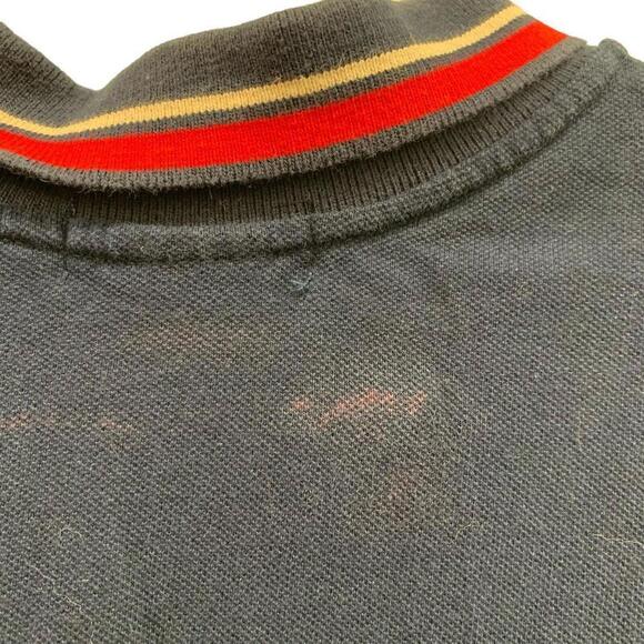 Fruit of the Loom Mens Long Sleeve Navy Red Stripe Polo Rugby Shirt Size XL READ - Picture 7 of 7